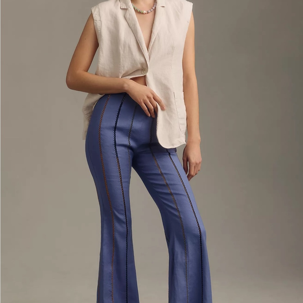 Anthropologie Blue Flared Pants